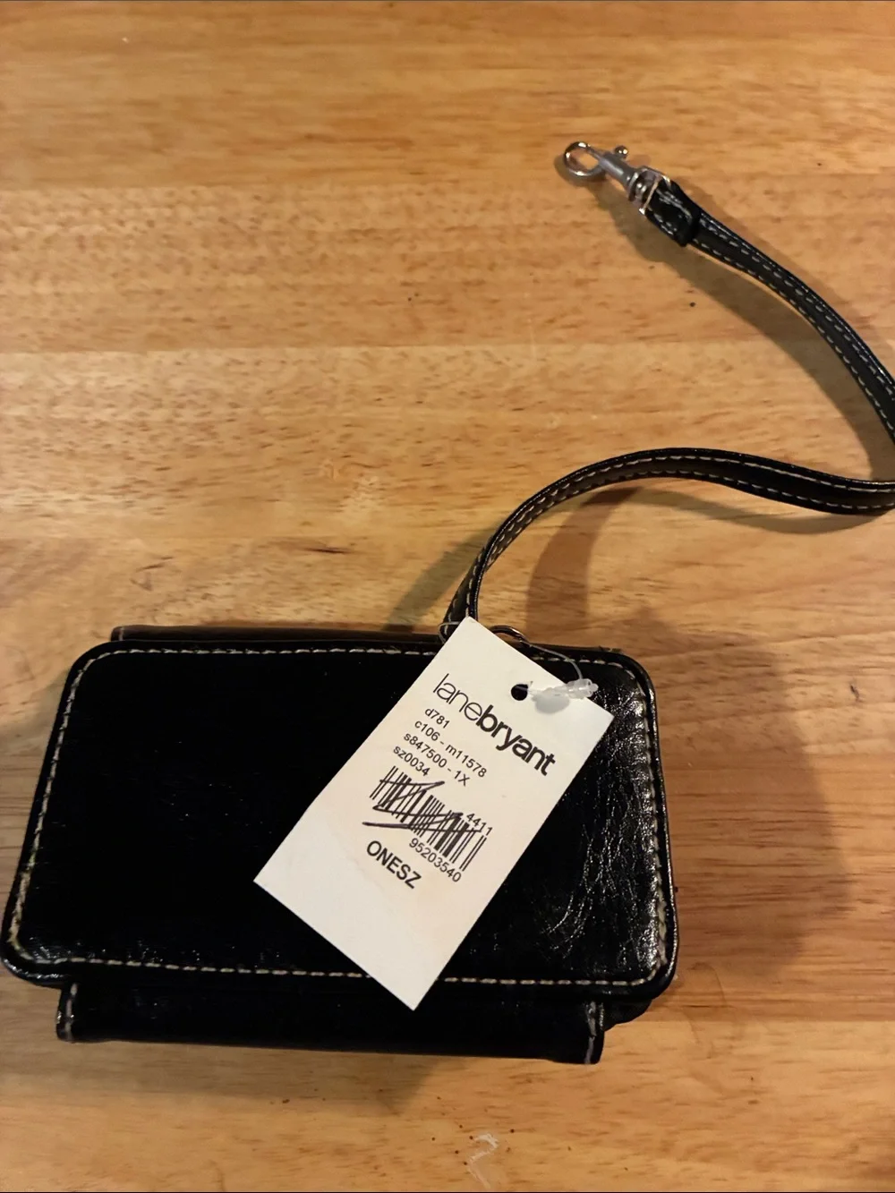 Lane Bryant Black Leather Wristlet Clutch